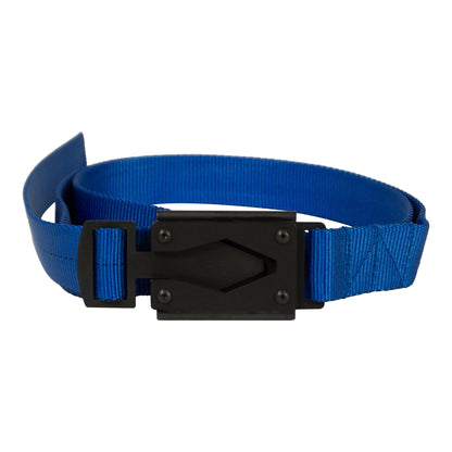 Rugged By Nature® Fire Buckle® Color, Blue Belt Made With Mil Spec Tubular Webbing. Black Buckle Color. Made In USA