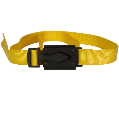 Rugged By Nature® Fire Buckle® Color, Yellow Belt. Black Buckle Color. Made In USA