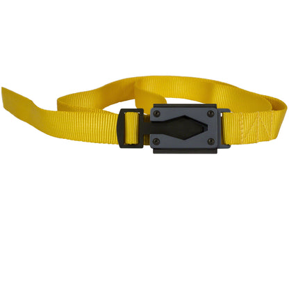 Rugged By Nature® Fire Buckle® Color, Yellow Belt. Gun Metal Gray Buckle Color. Made In USA