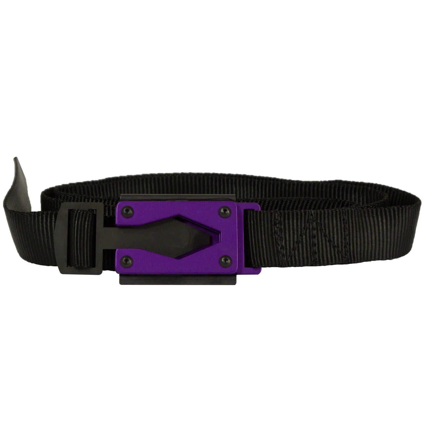 Rugged By Nature® Fire Buckle® Color, Black Belt. Purple Buckle Color. Made In USA