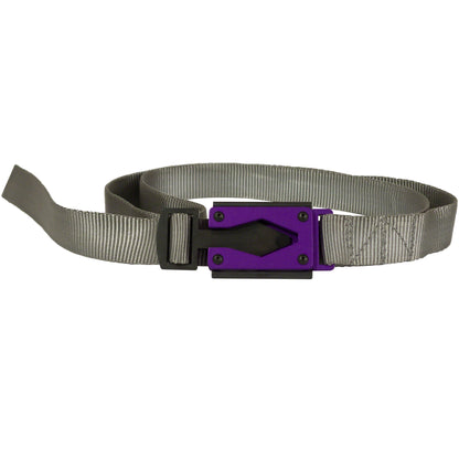 Rugged By Nature® Fire Buckle® Color, Sliver Gray Belt. Purple Buckle Color. Made In USA